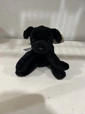Ty Beanie Babies “Luke” the Black Lab Puppy Dog w/ Bow Plush Toy 1998