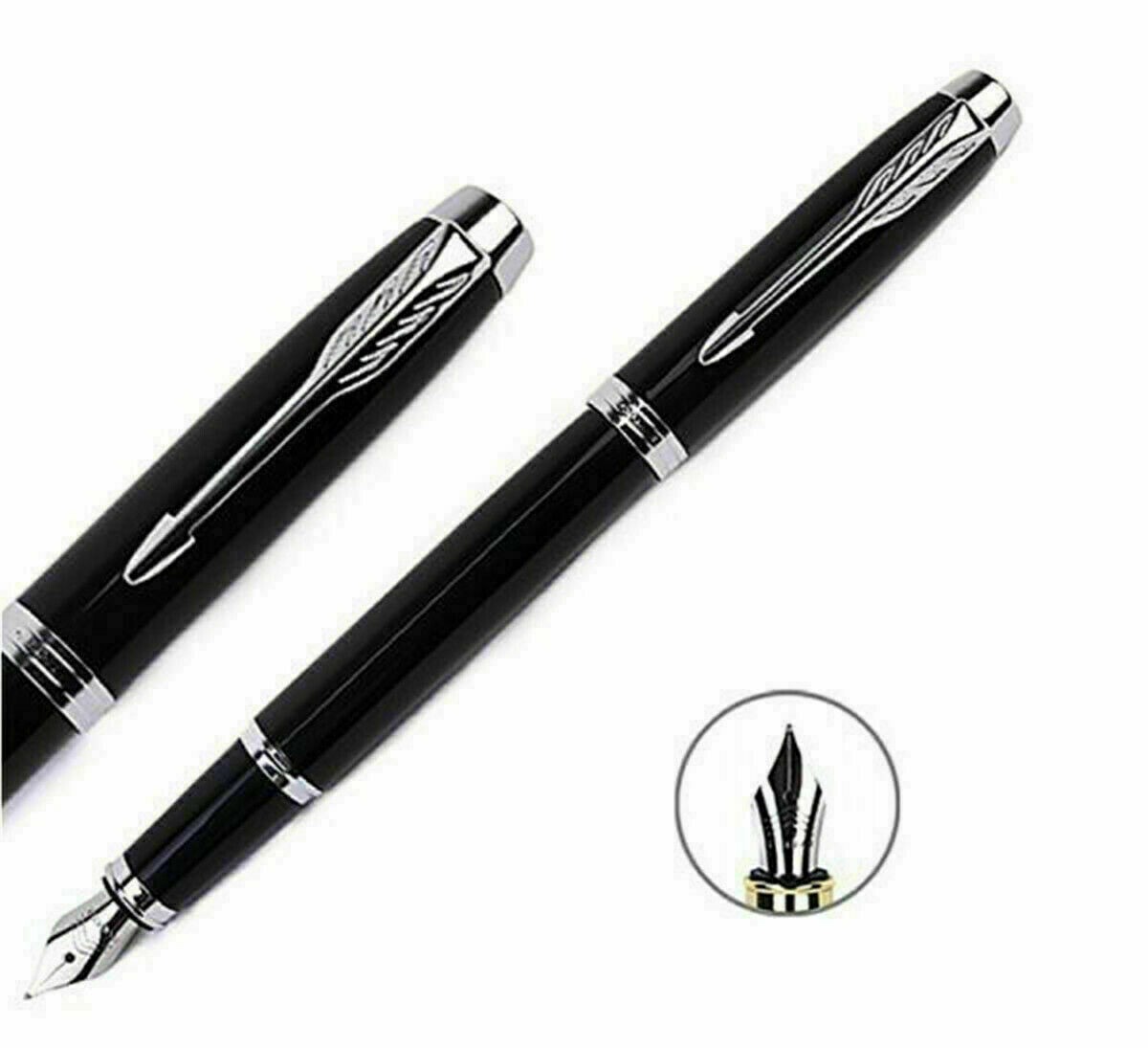 Outstanding Black/White Clip Parker Pen IM Series Medium (M) Nib