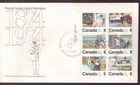 Canada FDC 1974 Letter Carrier Service 100th Anniversary, UL PB sc#634-639