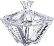 Crystalite Bohemia S008-575 Lead-free Crystal Bowl with Lid 7.5" x 7.5"