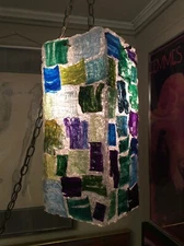 Vintage Mid-century Brutalist Chunky Plastic Hanging Fixture