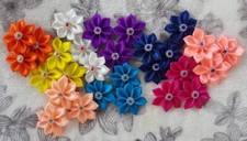4.0cm - 50nos Handmade Satin Ribbon Flowers D cor Appliques