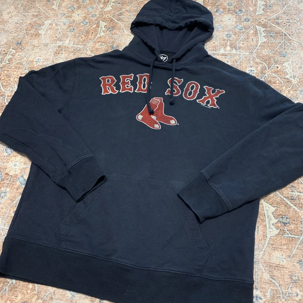 47 Mens Navy Blue Boston Red Sox Major League Baseball Team Pullover Hoodie  S