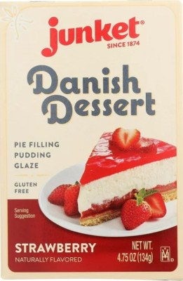 JUNKET Danish Dessert 'Strawberry' Pie Filling, Pudding, Glaze  134 gr aus USA