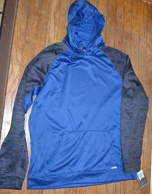 Tek Gear Performance DryTek Mens Pullover Hoodie Active Wear Blue & Gray Top