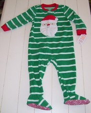 Just One You by Carter's Green Fleece Footed Santa Christmas Blanket Sleeper 18M