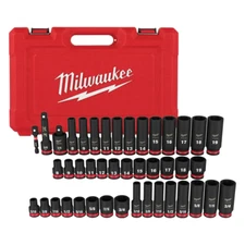 SHOCKWAVE 3/8 In. Drive SAE and Metric 6 Point Impact Socket Set (43-Piece)