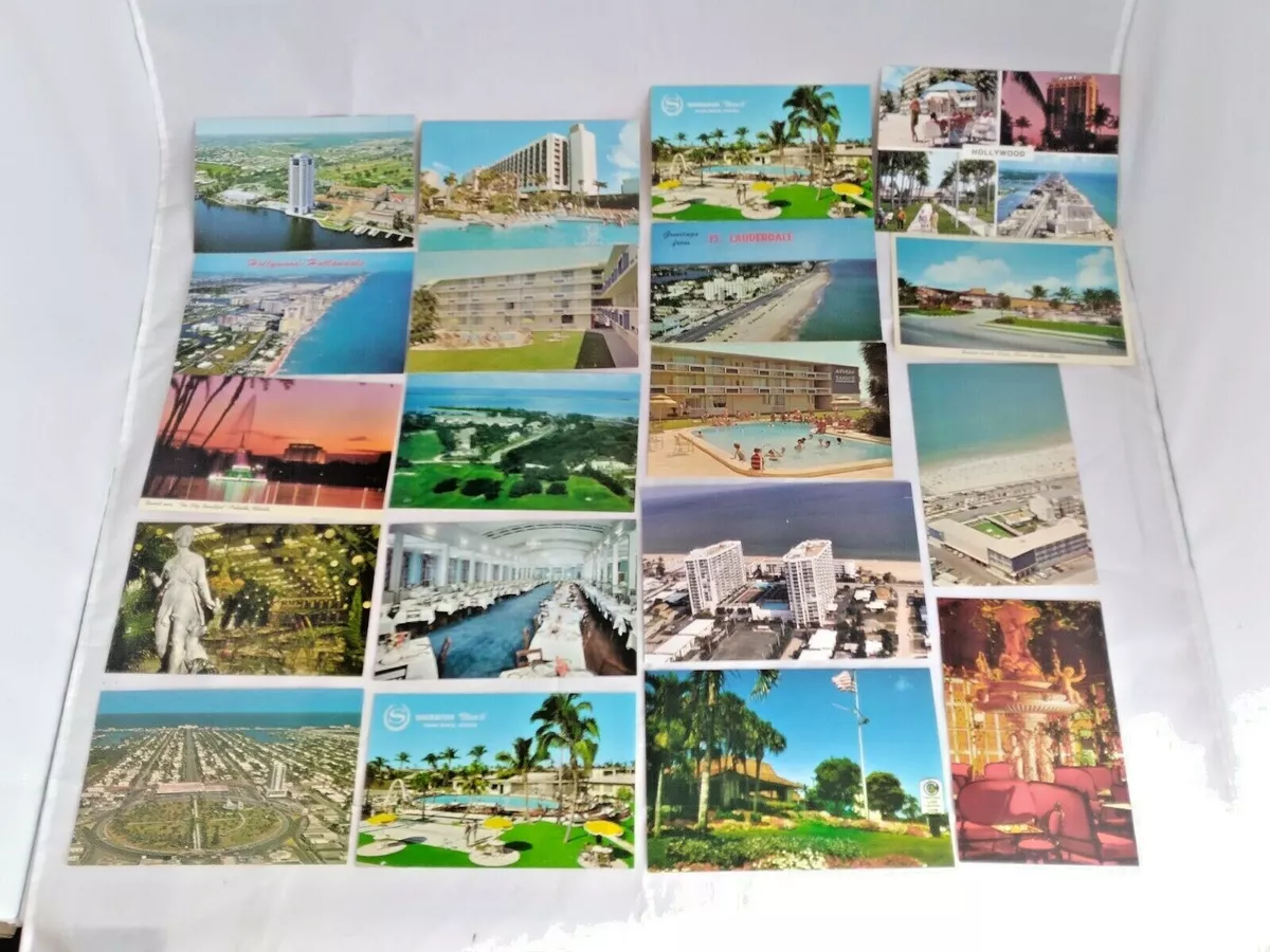 19 Vintage Postcards Florida Miami Orlando Hotels etc