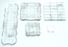 5 Acrylic Stamp Mounts Blocks for Plastic Rubber Stamps Crafts Journal F83
