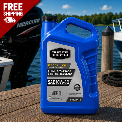 Super Tech All Mileage Synthetic Blend Motor Oil SAE 10W-30, 5 Quarts