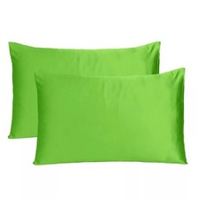 Set of 2 Silky Satin Pillowcase Pillow Case Cushion Cover Standard 20 26