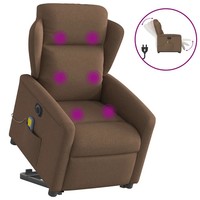 Massagesessel Elektrisch Mit Aufstehhilfe Braun Stoff Sessel Relaxsessel
