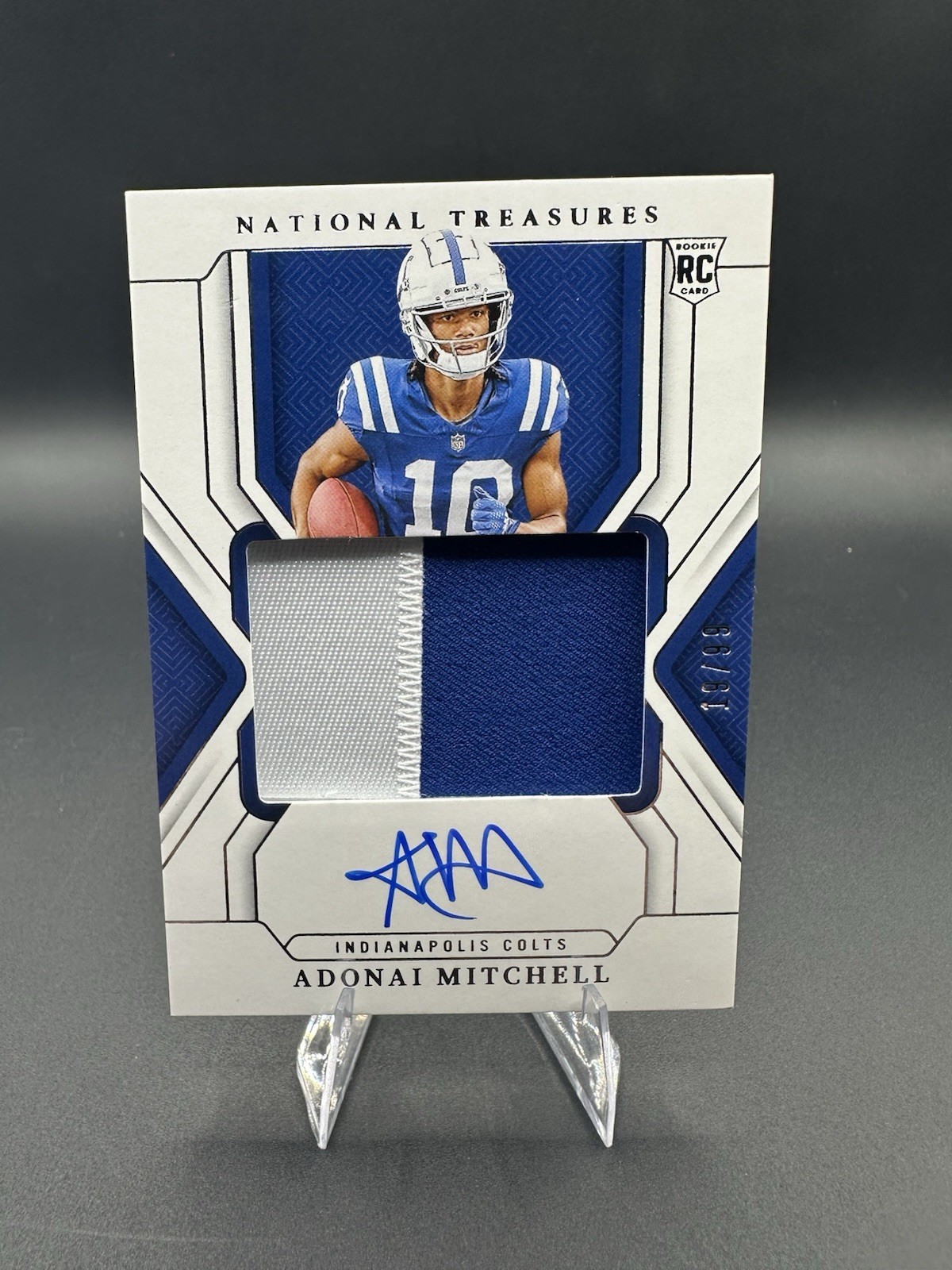 2024 Panini National Treasures - Adonai Mitchell Rookie Patch Autograph #163 /99