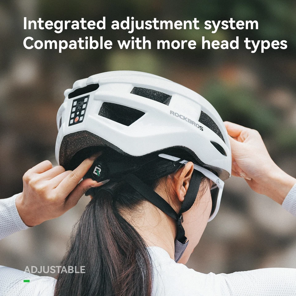 ROCKBROS Casco de Ciclismo con Luz Bicicleta Casco Ultraligero Advertencia Luz Trasera USB Foto 3 de 4