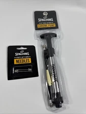 Spalding 6" Dual Action Ball Pump with Hose - Chrome & 2 Spare Needles