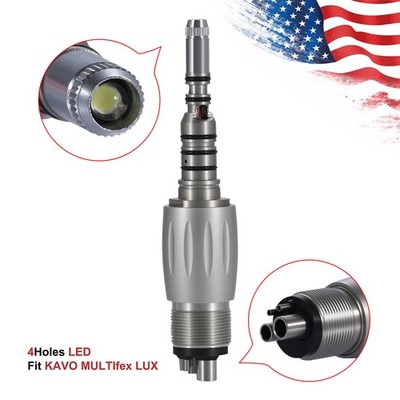 Dental 4 Hole LED Coupler for KAV MULTIFlex LUX Fiber Optic Turbine Handpiece PR