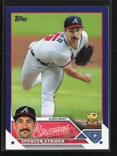 2023 Topps #602 Spencer Strider Royal Blue Atlanta Braves