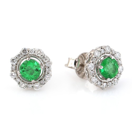 Barbell (boucle D'oreille) BVLA En Or Blanc 14 Carats Avec 4 Diamants Véritables - Modèle "Jenna" Boules 5/32" - Neuf Avec étiquettes