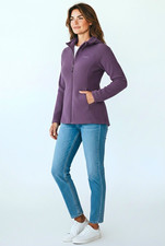 Columbia Womens L Purple Hooded Full Zip Fleece Jacket Mid-Length RN 69724