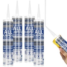 4 Pack of White Silicone Sealant Waterproof, All-Purpose 100 