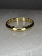 14K Solid Gold 3.5MM Polished Millgrain Wedding Band Sz 9 Men  s 3.3g