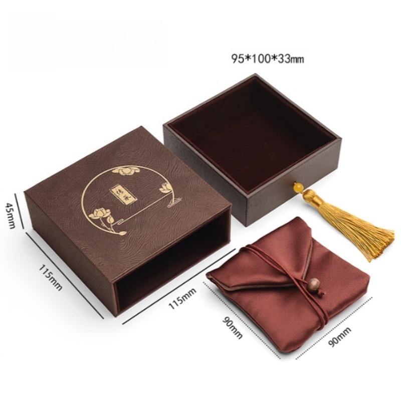 1pc Antique Packaging Box Inheritance Series Jewelry Tasseled Gift Storage Case