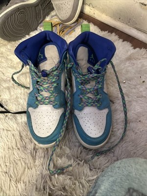 Nike-Air Jordan 1 Mid SE GS Sprite Blue/White/Green-DA8010-400-Shoes-Size 5.5Y