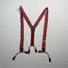 Saks Fifth Ave Suspenders Christmas SANTA Adjustable Suspenders English Braces