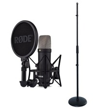 Rode NT1 Signature Black Microfono da Studio con Supporto Microfono Dritto Keepdrum