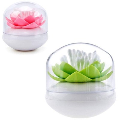JDYYICZ 2-Pack Lotus Flowers Cotton Swab Holder, Small Q-Tips Toothpicks Stor...
