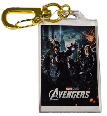 Marvel Studios Nagoya Exhibit Keychain Avengers Movie Poster Art Gold Clip RARE