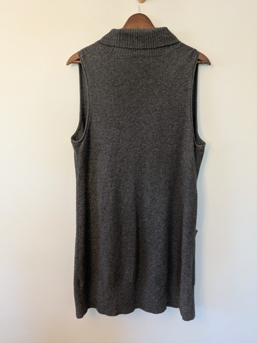 Lord & Taylor Womens Cashmere Long Sweater Vest Quiet Luxury Boho Gray Medium - Picture 4 of 7