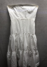 Banana Republic Halter Dress Size 00 Petite White Sleeveless Tiered Hi Low Maxi