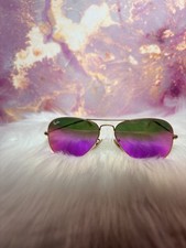 Ray-Ban Aviator Pink Metal Sunglasses 32 25 Made in Italy Excellent Condition