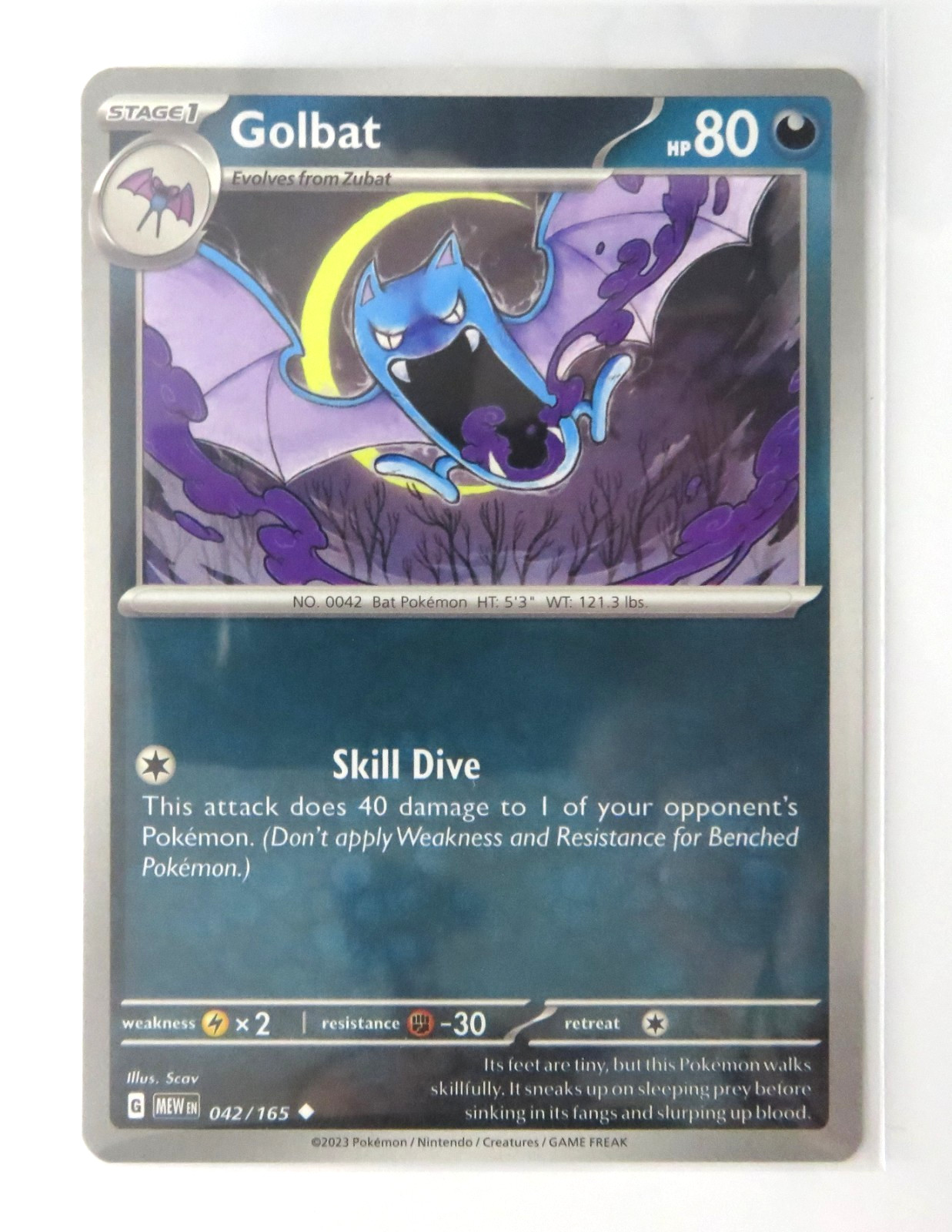 Pokemon Card Golbat 042/165 Uncommon Near Mint