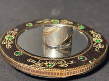 Vintage Sterling Silver Chunk Wide Domed Ring Size 7