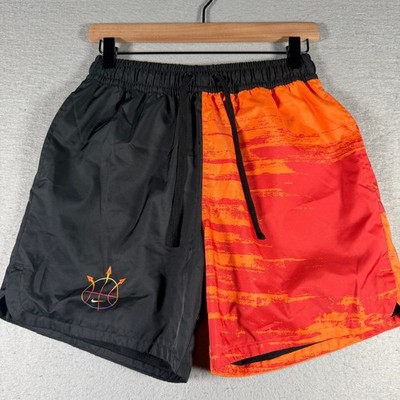 Nike Mens Basketball Shorts Black Orange Split Graphic DV9605-010