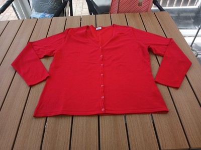 Jacke rot Strickjacke Menke City Gr. 38 Feinstrick dünneres Material 