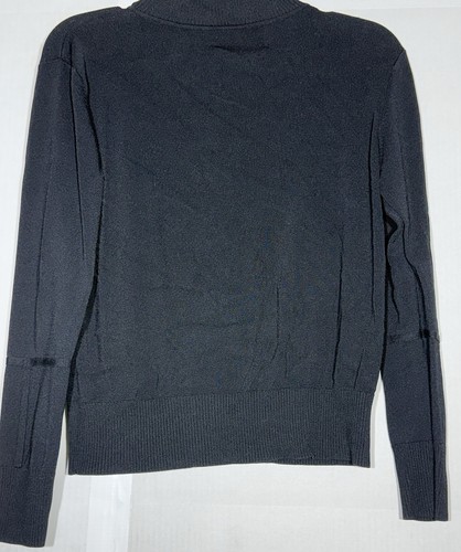Joesph A. Zip Up Sweater with Chain Accents Black Women’s L - Picture 2 of 6