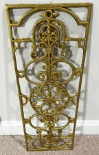Antique Regency Rococo Cast Wrought Iron Window Grille Grate Panel Wall Garden