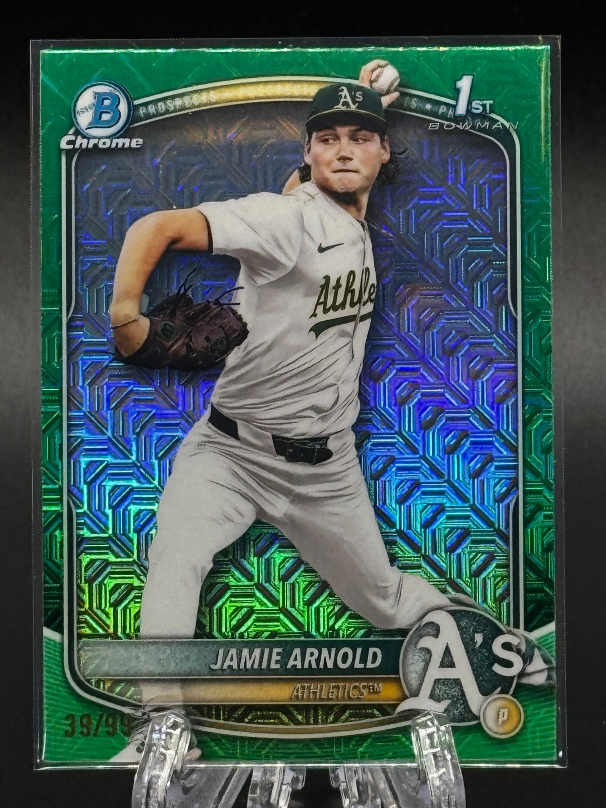 Jamie Arnold 2025 Bowman Draft Chrome Mega Box Green #39/99 Athletics BDC-30