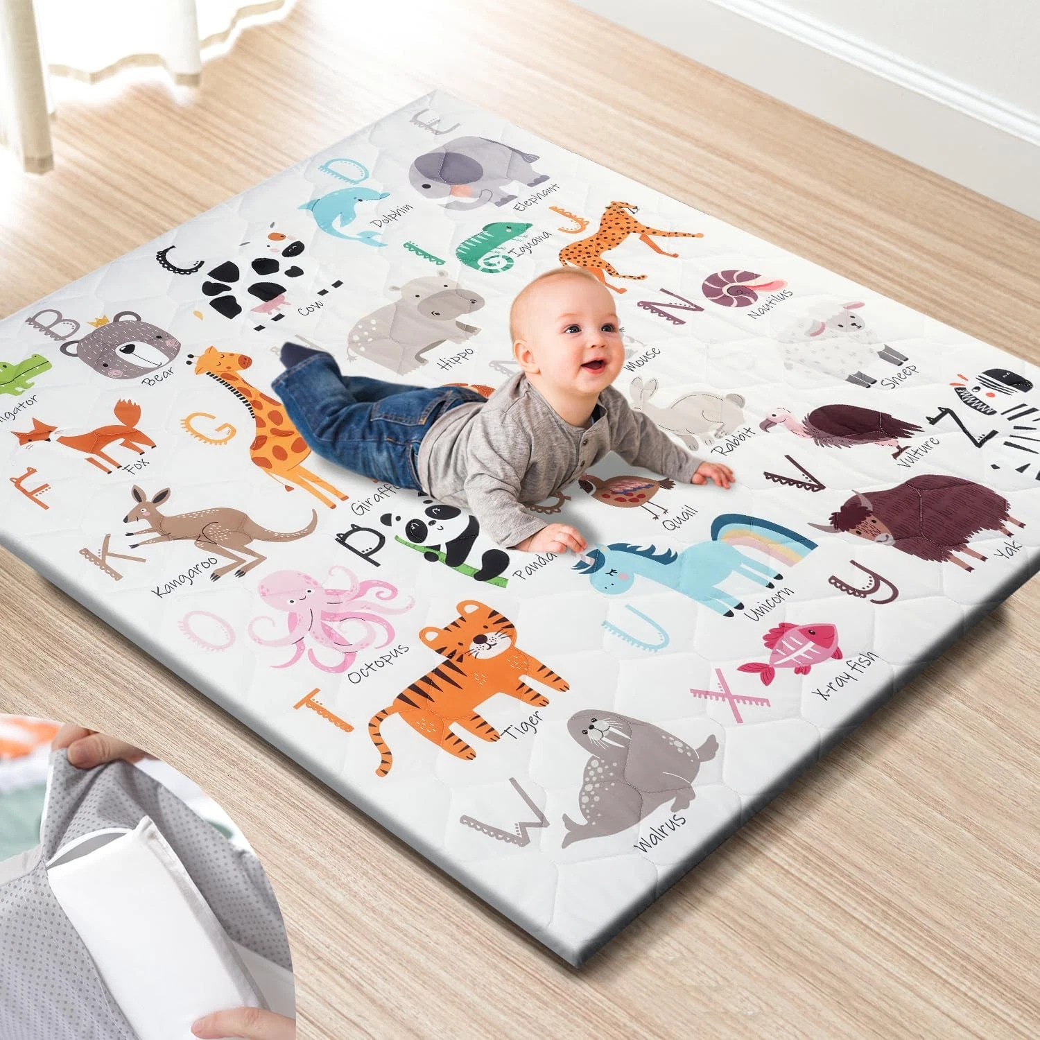 Extra Thick Baby Play Mat 47" x 47" – Removable, NonSlip, Easy to Clean
Opens in a new window or tab