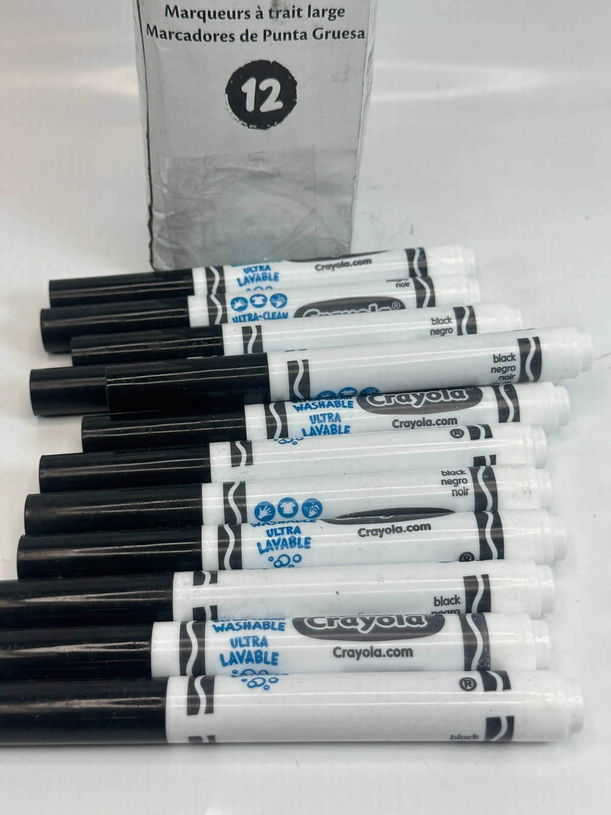 Crayola Broad Line Washable Markers, Broad Bullet Tip, Black