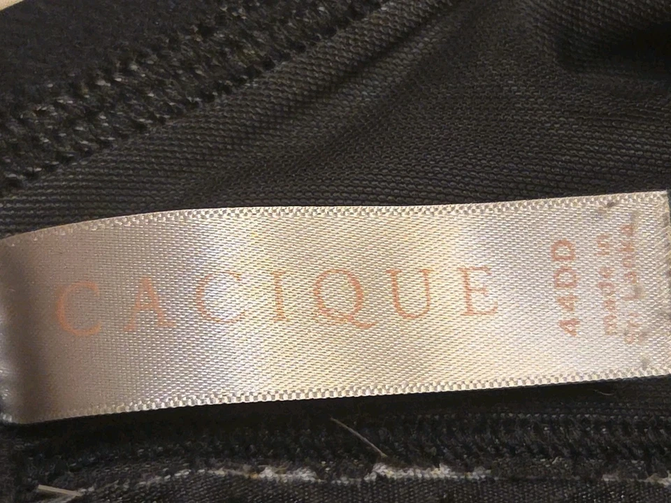 Sujetador Cacique 44DD Boost Plunge Negro Blanco Lunares Acolchado Con Aros Foto 4 de 4