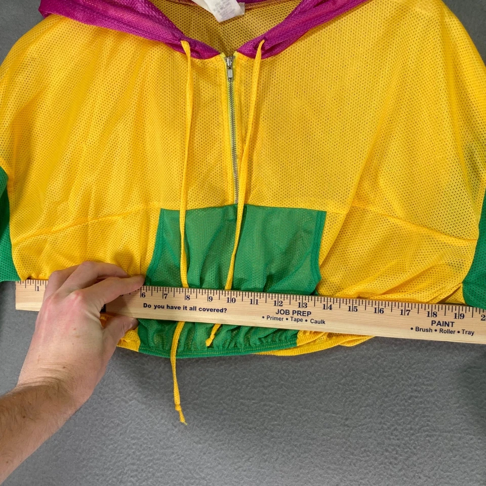 Conjunto de Pantalones con Capucha UO Amarillo Verde Rosa Colorblock Malla Recortada Cremallera L Foto 4 de 4