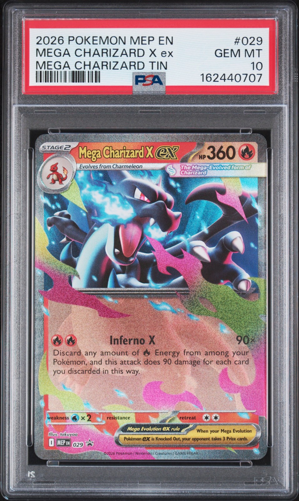 2026 POKEMON MEP EN-ME BLACK STAR PROMO #029 MEGA CHARIZARD X EX PSA 10