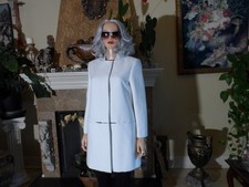 Stella McCartney White Structured A-Line Car Coat IT 44- US 8-10