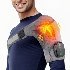 Electric Heated Vibration Shoulder Massager Brace Joint Arthritis Pain Relief