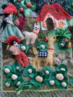Peruvian Alpaca Crochet Arpillera Wall Hanging Folk Art Applique 9"x9" Vintage  — photo 4