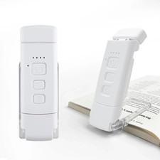 Book Light for Reading in Bed USB Rechargeable Clip-On Bookmark Light, 3 Colo,